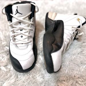 Selling White/Black Retro Jordan’s 12C Boys.